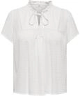 JDY Damen Top Oberteil Rundhals V-Ausschnitt Bluse lockeres Shirt Schleifendetails,