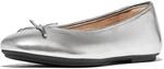 Fitflop Beige Delicato Leder Ballerina Flats | L&auml;ssige Ballerinas mit