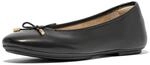 Fitflop DELICATO Bow Soft Leather Ballet Flats Black