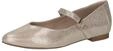 CAPRICE Damen Ballerinas aus Leder mit Klettverschluss, Gold (Offwh/Lt Gold), 38 EU