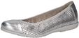 CAPRICE Damen Ballerinas aus Leder mit Lochmuster, Silber (Silver), 38 EU