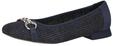 CAPRICE Damen Ballerinas Bast Elegant, Blau (Ocean Comb), 39 EU
