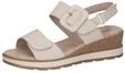 CAPRICE Damen Sandalen mit Absatz aus Leder mit Fu&szlig;bett, Beige (Snow Nubuc), 37 EU