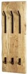 HAKU Wandgarderobe, akazie, schwarz, Massivholz, Metall - Ma&szlig;e: B 36 x H 100 x T 12