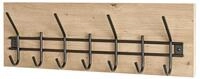 HAKU Wandgarderobe, eiche hell, schwarz, MDF, Metall - Ma&szlig;e: B 60 x H 20 x T 10 cm,