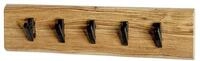 HAKU Wandgarderobe, akazie, schwarz, Massivholz, Metall - Ma&szlig;e: B 60 x H 15 x T 9