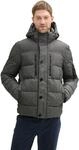 Tom Tailor Herren Pufferjacke mit Abnehmbarer Kapuze,28007 - Grey Garment dye
