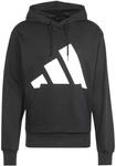 adidas Herren Essentials Big Logo Fleece Hoodie Sweatshirt, Black/White, XS