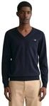 Gant Herren Classic Cotton V-Neck Pullover, Evening Blue, 3XL EU