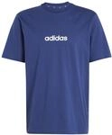 adidas Herren Essentials Linear Single Jersey Shirt, Dark Blue/White, XS