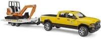 bruder 02546 - RAM Rental Service mit Minibagger | Gel&auml;ndewagen mit Anh&auml;nger...