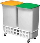Durable Fahrwagen Durabin Square Trolley Duo f&uuml;r zwei 40 Liter, wei&szlig;,...