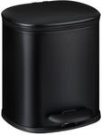 Relaxdays M&uuml;lleimer Bad, 5 l, Kosmetikeimer mit Soft-Close, matte Optik, 2