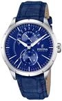 Festina Herren Uhr Analog mit Blauem Lederarmband - Quarzwerk - Mineralglas mit hoher