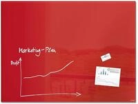 SIGEL GL212 Premium Glas-Whiteboard 120x90 cm rot hochgl&auml;nzend, SGS gepr&uuml;ft,