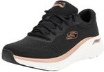 Skechers Damen Arch Fit 2.0 Glow The Distance Slip-On, Black Mesh/Rose Gold...