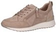 CAPRICE Damen Sneaker flach aus Leder mit Rei&szlig;verschluss, Beige (Sand Suede), 39 EU
