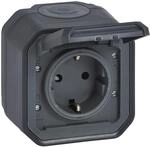 LEGRAND, Plexo New Feuchtraum-Steckdose, Schuko-Standard, inklusive Klappdeckel,