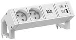 BACHMANN DESK2 White 2xUTE 1xUSB A/C 22W 0,2m GST18