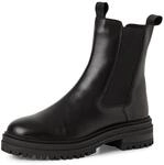 MARCO TOZZI Damen Chelsea Boots aus Leder mit Plateau, Schwarz (Black), 39 EU