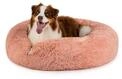 lionto Donutbett f&uuml;r Hunde & Katzen, Rundes Hundebett, &Oslash; 100 cm, Rosa