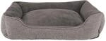 lionto Hundekissen Meliert mit Abnehmbarem Bezug, 90 x 75 cm, Grau