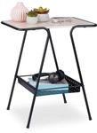 Relaxdays Beistelltisch mit Magazinablage, Metall, MDF, Tischplatte in...