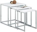 Relaxdays Beistelltische 3er Set, Couchtisch, Holz, Metall, Satztische, modernes