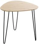 HAKU Beistelltisch Eiche hell schwarz MDF Platte Metallgestell Couchtisch klein...