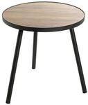 HAKU Beistelltisch rund Eiche schwarz MDF Metall runder Couchtisch - Ma&szlig;e: H 52 x &Oslash;