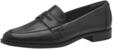 Tamaris Damen Loafer flach Leder, schwarz, 41 EU