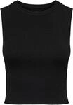 ONLY Damen Geripptes Cropped Top Kurzes T-Shirt Rundhals Oberteil &Auml;rmellos ONLMAJLI