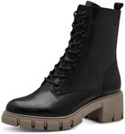 Tamaris Damen Stiefelette bequem; BLACK COMBINED, EU 38
