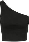 Urban Classics Damen Sport Tank Top Ladies Cropped Asymmetric, Schwarz (Black 00007),