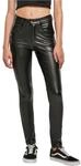 Urban Classics Damen Hose Ladies Mid Waist Synthetic Leather Pants Black 31