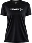 Craft Damen CORE Essence Logo Tee Black &ndash; Funktionsshirt M aus recyceltem Polyester