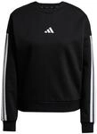 adidas Damen Essentials 3-Stripes Fleece Sweatshirt, Black/White, XL