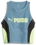 PUMA Damen Puma Fit Eversculpt Tank Crop Top, Bold Blue-speed Green, L EU