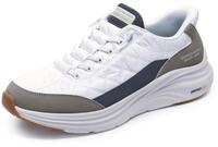 Skechers Herren Contour Foam Cozy Fit Slip-InTurnschuhe, White Mesh/Duraleather/Taupe