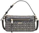 DKNY Women's Bryant Ave Top Zip Demi Crossbody, Black Logo-Black, One size