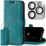 SURAZO Slim Magnet Handyh&uuml;lle f&uuml;r Apple iPhone 16 Pro H&uuml;lle Leder - Klappbar