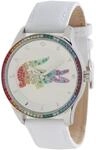 Lacoste Analog Quarzuhr f&uuml;r Damen Kollektion Victoria mit Weisses Lederarmband -