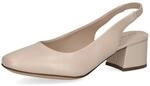 CAPRICE Damen Slingpumps aus Leder mit Lack, Beige (Beige Perlato), 40 EU