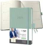 SIGEL C2573 Wochenplaner Wochenkalender 2025, ca. A6, gr&uuml;n, Hardcover, 176 Seiten,