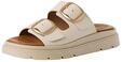 Tamaris Damen Pantolette mit Keilabsatz Leder, beige, 42 EU
