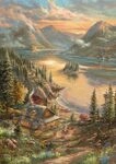 Schmidt Spiele Pracht am Seeufer Thomas Kinkade 500 Teile Puzzle