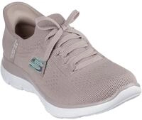 Skechers Damen Summits New Daily Turnschuhe, Taupe Knit/Mint Trim, 37.5 EU