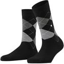 Burlington Damen Socken Queen W So Baumwolle gemustert 1 Paar, Schwarz Black-Aqua