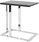 HAKU Beistelltisch Chrom schwarz Metall Couchtisch Sicherheitsglas 10 mm -...