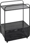 HAKU Beistelltisch schwarz Bartisch mit integrierter Korbablage, Metall in